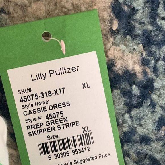 LILLY PULITZER CASSIE DRESS PREP GREEN SKIPPER STRIPE - Picture 3 of 4
